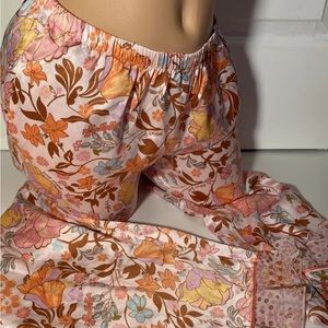 - Victoria Secret Satin Sleep Sleepwear XL  Floral Pajama Bottom New